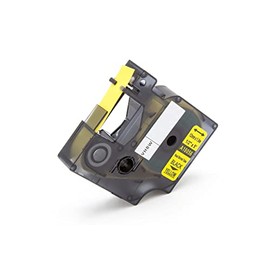 vhbw Label Tape Cartridge Compatible with Dymo Rhino 4200, 5200, 6000 Label Printers Black on Yellow, Heat Shrink Tube Cassette, 12mm