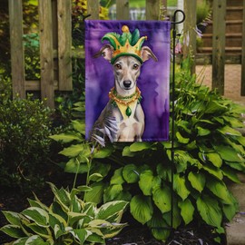 Caroline's Treasures DAC4906GF Whippet King of Mardi Gras Garden Flag Mailbox Flag Decorative Yard Flag Banner Outside Patio Artwork Yard Flower Beds, Garden Size, Multicolor