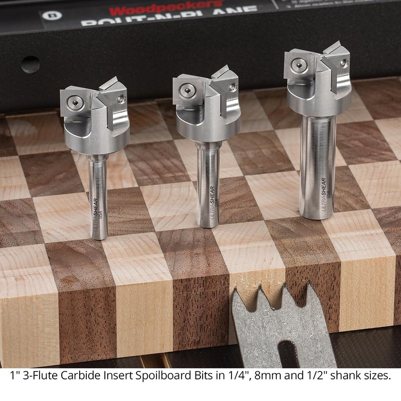 Ultra-Shear Spoilboard Surfacing Router Bit, 1" CD, 1/2" SH, 3