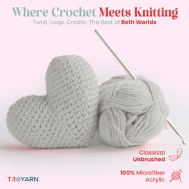 Yarn for Crocheting & Knitting - 4 Skeins (4x383 Yds) (105168 - Winter White) Crochet Yarn - 100% Microfiber Acrylic Yarn - Knitting Yarn for Craft Projects