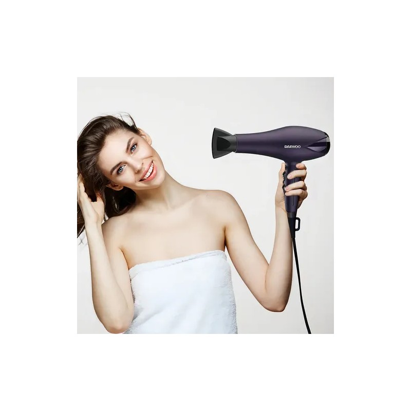 Secadora De Cabello Daewoo 2 Velocidades 110°c Dw-se1 1300w Negro