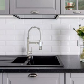 Cnx Mezcladora Flexible Monomando Para Fregadero Niquelado