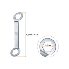 sourcing map Track Spikes Wrench Dual Interface Aluminum Non-Slip Shoes Adjustment Tool for M5 Soccer Shoes, Silver Tone