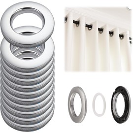 32 Pcs Curtains Eyelet Rings, Inner Diameter 42mm Round Curtain Grommets, Round Plastic Grommet Nanoscale Silencing, Rings for Shower Curtain, Locker Room Door Curtains