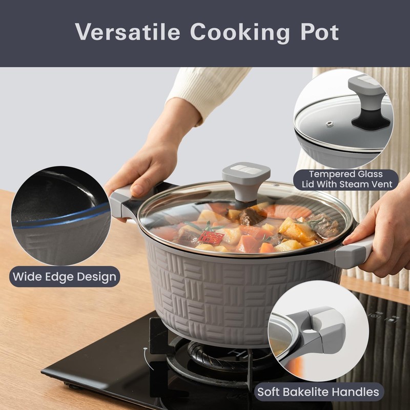 UCCLIFE 22-PCS Pots and Pans Set Non Stick, Induction Cookware