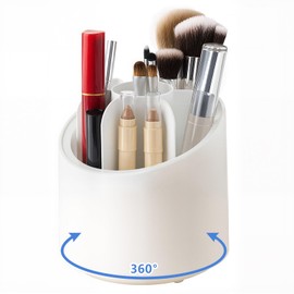 Zylkorb 360° Rotate Makeup Brush Holder Organizer, Makeup Organizers Countertop, Dustproof Beauty Brushes Storage Makeup organization and Skincare Storage for Vanity, Desktop, Bathroom