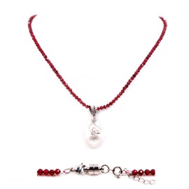 Fukugems Real Baroque Pearl Pendant Necklace for Women Choker Necklace, Beautiful Gift for Mother and Girlfriend, Stone, Quartz