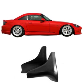 IKON MOTORSPORTS, Side Skirts Extention Compatible with 2000-2009 Honda S2000 AP1 AP2, OE Style Polyurethane Urethane PU Unpainted Black Rocker Panel Splitter Side Underbody Spoiler