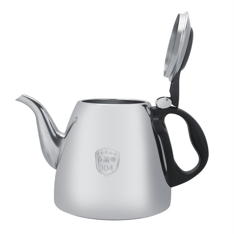 1.2L / 1.5L Herd-Teekanne-Edelstahl-Tee-Kaffee-Topf-Kessel mit hitzebeständigem Griff(1.2L)