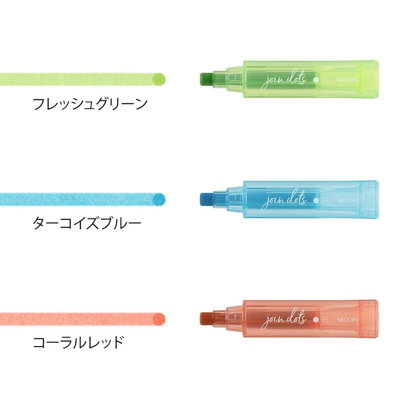 Midori 38135006 Joint Dots 3 Color Linking Bright Rollerball Pen