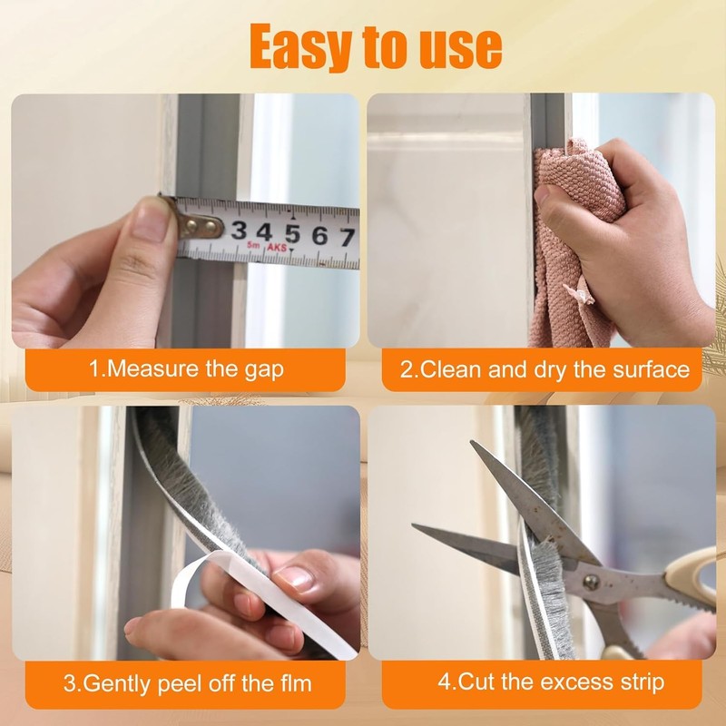 Bruiefpap Weather Stripping for Doors and Windows, Self-Adhesive Window Insulation