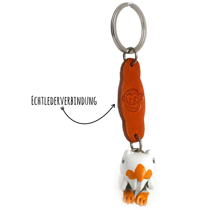 MONKIMAU Leather Keyring Parrot Bird