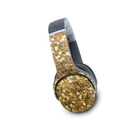 MightySkins Carbon Fiber Skin Compatible with Skullcandy Crusher Evo Wireless - Gold Chips | Protective, Durable Textured Carbon Fiber Finish | Easy to Apply | Made in The USA