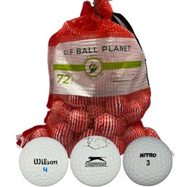 Golf Ball Planet 72 Store Line Assorted Used Recycled Golf Balls in Mesh Bag 4A/3A Condition