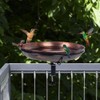 DREAMSOUL Deck Mounted Bird Bath with Adjustable Sturdy Metal Clamp,