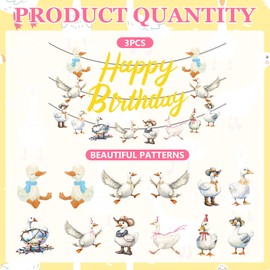 One Silly Goose Birthday Decor Girls boys Include Silly Goose Happy Birthday Banner Silly Goose Birthday Theme Party Supplies