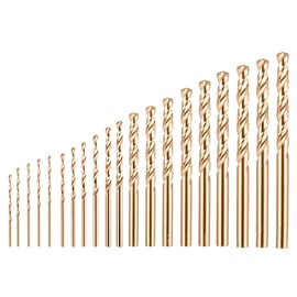 HUAZIZ Twist Drill Bit Set M35 HSS Cobalt Drill Bit Set of 20 0.5mm-1.4mm 1.5mm-2.4mm Drill Bit Set Spiral Drill Bit Steel Drill Bit Metal Drill Bit