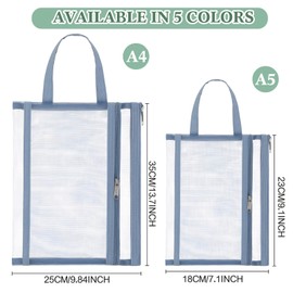 AmazingSpark 24 Pack Colored Mesh Zipper Pouch Bags, A4A5 Double-Layer Nylon Puzzle Organizers and Storage Building Block Toy Board Game Storage Clear Zipper Bags with Handle for Office and Home