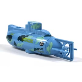 Ouhgnoh Mini RC Boat Toy Remote Control Tourist Submarine Underwater Electric Fish Tank Diving Child's Birthday Present(Blue)