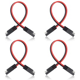 vvag 4PCS SAE Connector, Quick Disconnect Wire Harness 2 Pin SAE Extension Cable with Dual Head Plug and Dust Cap Cable Wire Universal Car Accessories Solar Panel Panel SAE Plug(14AWG)