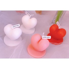 Heart Shape Scented Candle,120GRomantic Standing Love Soy Wax Aroma Decorative Candle for Valentine's Day Wedding Birthday Gift,Prefect for Meditation Stress Relief Mood Boosting (Pink)