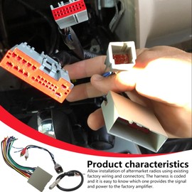 Upgraded Radio Wiring w/Antenna Adapter RCA Input Replacement-Directly Plug without Cut or Splice,Fit for Ford Taurus X 2008-2009