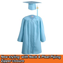 OSBO GradSeason Unisex Matte Kindergarten Graduation Gown Cap Tassel Set 2025 (Sky, 30"(3'9"-3'11"))