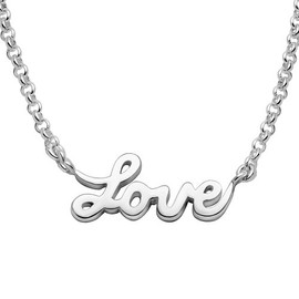 Vinani with A Rolo Chain Pendant Shiny Inscription Love Chain 1.5 MM 40 CM to 45 CM adjustable chain Funny Italy 925 Sterling Silver