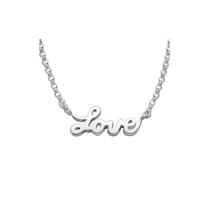 Vinani with A Rolo Chain Pendant Shiny Inscription Love Chain