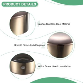 M METERXITY 8-Pack Handrail End Caps, 1.77 Inch/45mm Inner Diameter Stainless Steel Round Handrail End Caps for Furniture/Stair, Guardrail Tube End Cover [Rose Gold]