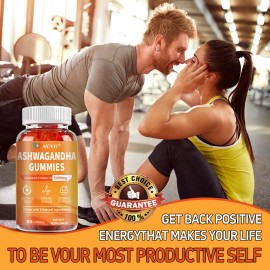 MENXI 60pcs Ashwagandha + L-Theanine Gummies - Anxiety Relief & Focus Enhancer