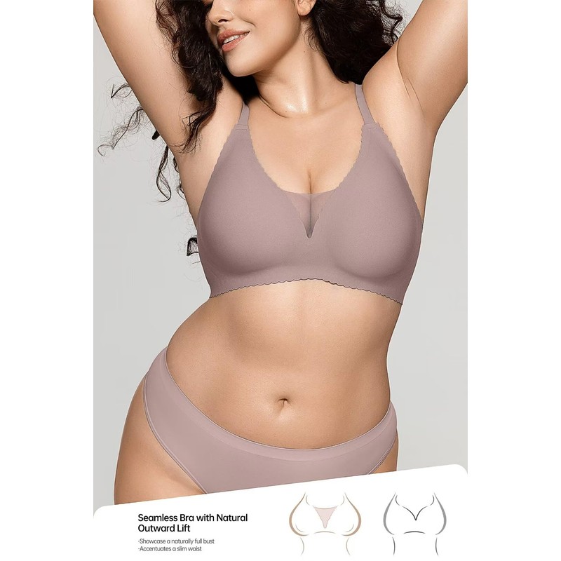 Vertvie Womens Seamless Wireless Bras No Underwire Comfortable Deep V