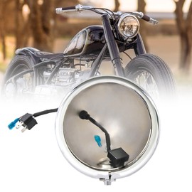 5 3/4" 5.75 Inch Led Headlight Housing bucket Compatible with Harley Davidson FXWG Chopper (Chrome)