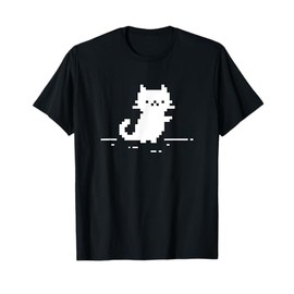 Cute Cat Minimal Pixel Art Nostalgic Retro 8-bit Gamer T-Shirt