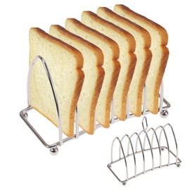 Luxvara Toastständer, Edelstahl Toasthalter, Silber Frühstücksbrotständer, Restaurant Küchenzubehör, 14x7x11,5cm, für 6 Scheiben Toast, Für Frühstück, Toast, Küche, Backen, Konditorei