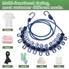 BODFPPC Travel Washing Line with 12 Clips, Portable Windproof Retractable