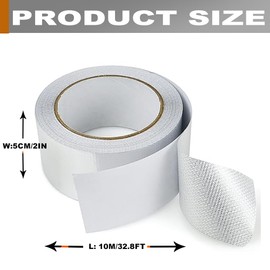 DEGEOBERLIN 2 Rolls High-Temp Heat Shield Tape Reflective Adhesive Backed Roll Thermal Barrier Foil Tape Self-Adhesive Heat Resistant Tape Cool Tapes for Hose and Auto (Silver, 2 Inch x 32.8 ft)