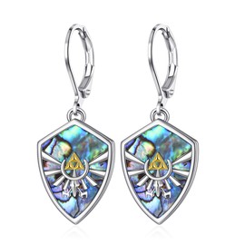 TALYKONG Triforce Dangle Earrings Abalone Shell Game Themed Jewelry Gifts for Women Men