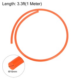 sourcing map Polyurethane Round Belts 10mm Dia 3.3ft(1 Meter) Length Smooth Surface PU Urethane Belt for Drive Transmission, Orange