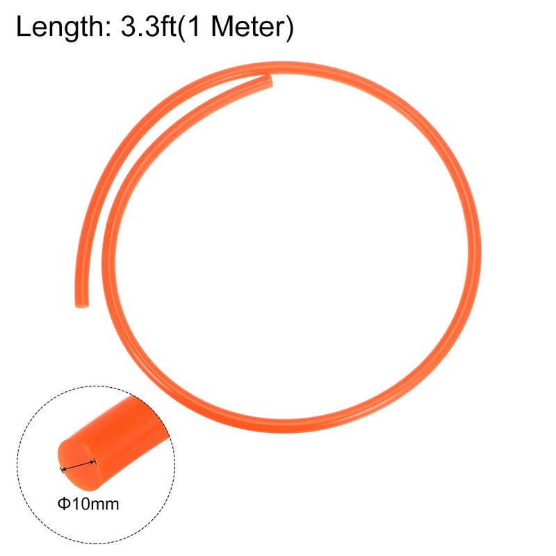 sourcing map Polyurethane Round Belts 10mm Dia 3.3ft(1 Meter) Length
