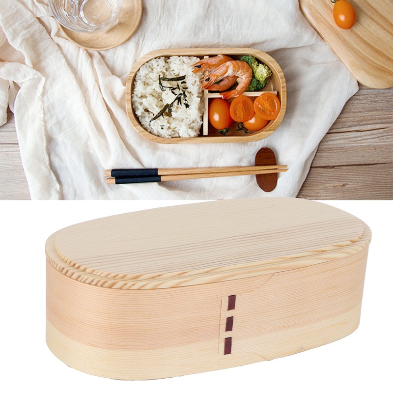 Lunch Box Set Japanese Style Wooden Food Storage Container for
