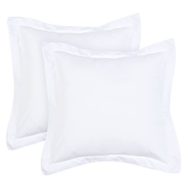 PHF Throw Pillow Covers 24 x 24 Inch, Set of 2 Washed Microfiber Throw Cushion Pillow Covers, Wrinkle & Fade Resistant Square Decorative Pillowcases(24"x24", White)