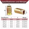 Pack of 40 Screw Nuts M6 x 10 mm, Threaded