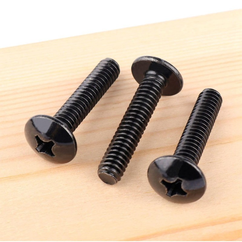 VAMUOEFL 1/4-20 x 1-1/4" Truss Head Machine Screws Black Finish,