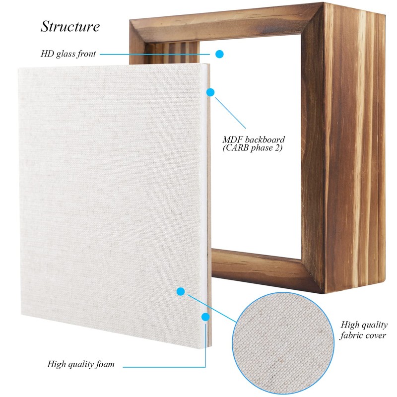 1DOT2 5x5 Small Shadow Box Frame Display Case, Grade A