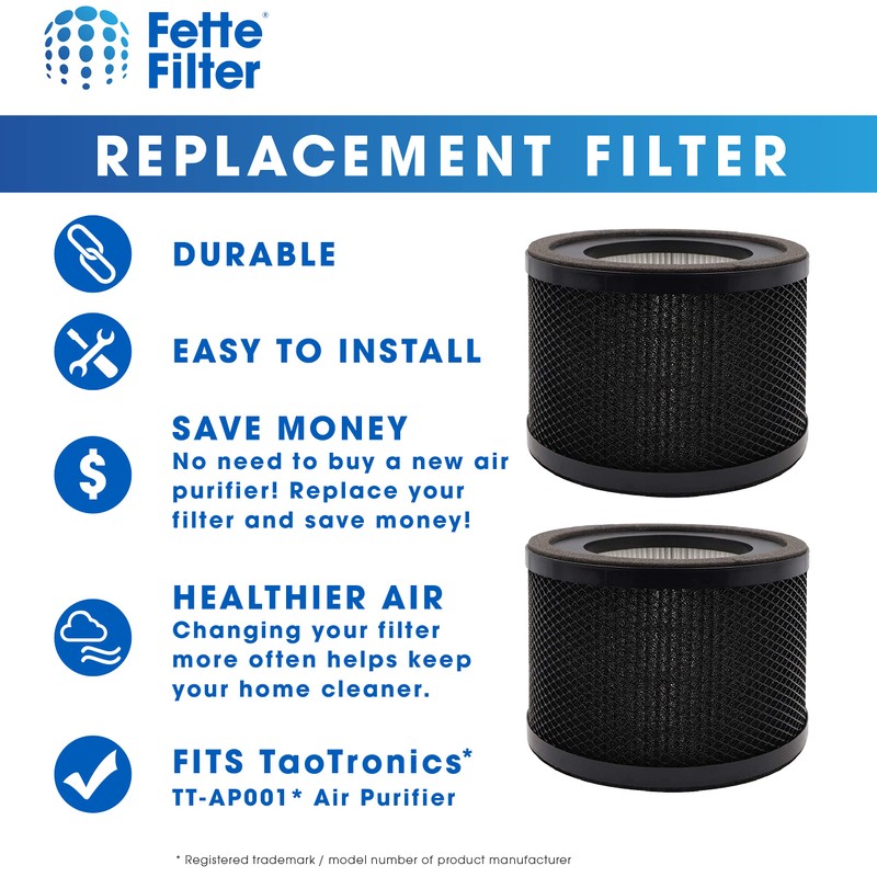 Fette Filter - True HEPA Replacement Filter, Compatible with TaoTronics