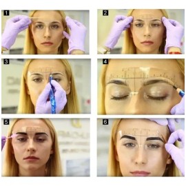 10 Piezas Regla Flexible Adhesiva Diseño Cejas Microblading                                                                                           