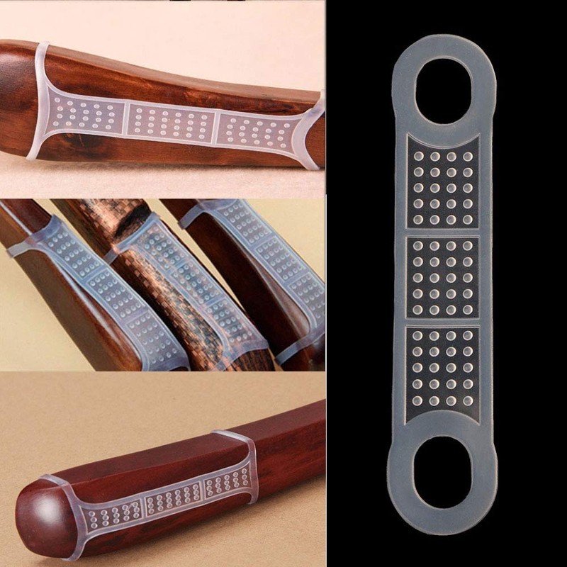 PZRT 40pcs Clear Non-Slip Rubber Clothes Hanger Grips Windproof Clothes