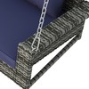 2-Person Wicker Hanging Porch Swing with Chains, Cushion, Pillow, Rattan