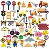 BEUNITONE 46 Pcs Construction Team Felt Board Stories Pieces Set